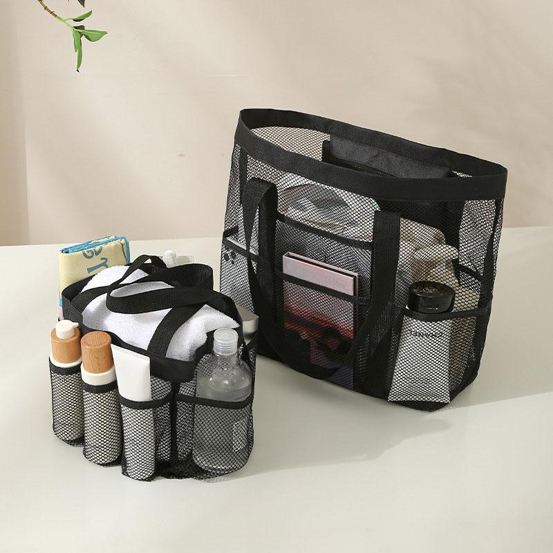 Portable Beach Bag Bathing Bag Foldable Mesh Beach Bag Fitness Swimming Bag Storage Bag Large Capacity Portable Bag