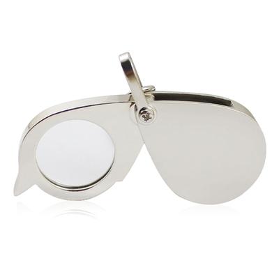Tragbare Taschenleselupe 15X Faltbar mit Metall Schmucklupe Vergrößerungsbrille Linse Schlüsselanhänger Geschenk