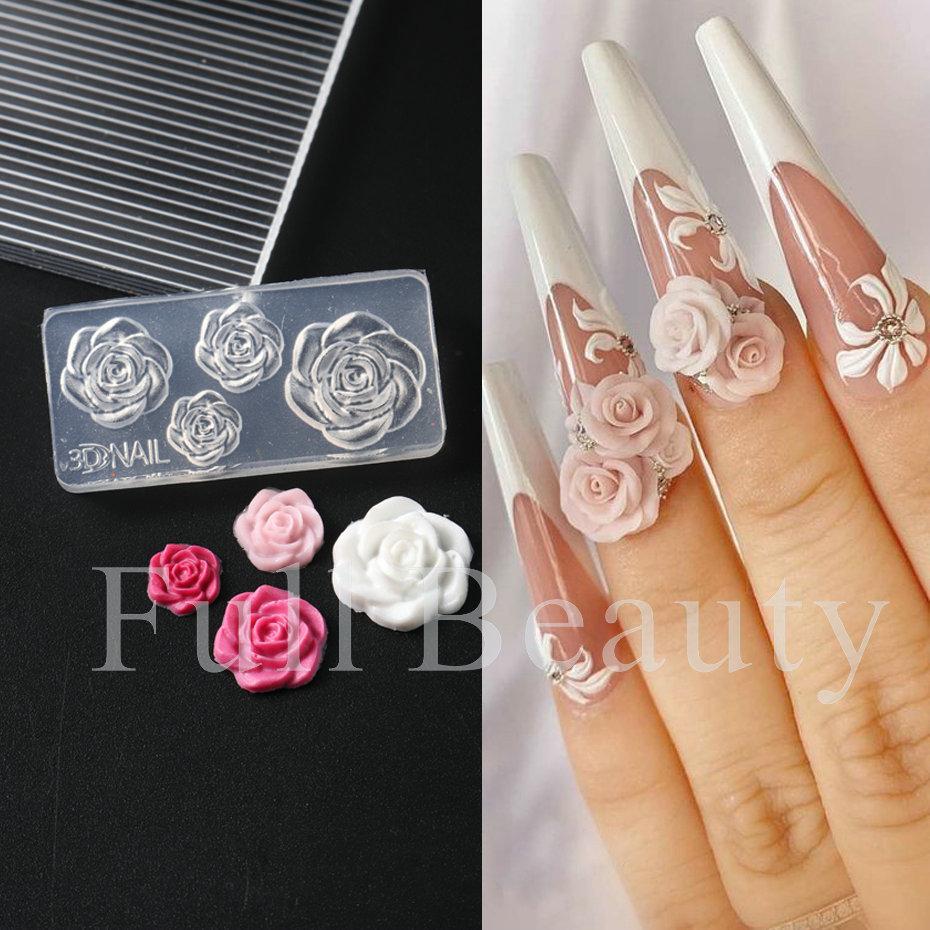 Nail Art Silicone Mold, Ice Flower Rose Egg Flower Small Flower Shell Conch Three-Dimensional Nail Art Jewelry