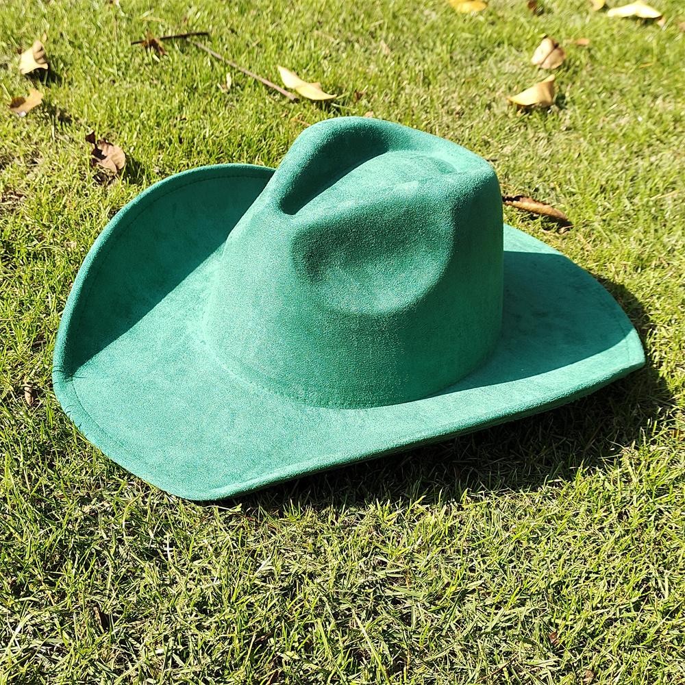 Nowy klasyczny zamszowy kapelusz fedora kowbojski z szerokim rondem 9,5 cm dla mężczyzn i kobiet, modny kapelusz podróżny na imprezę, sombrero vaquero