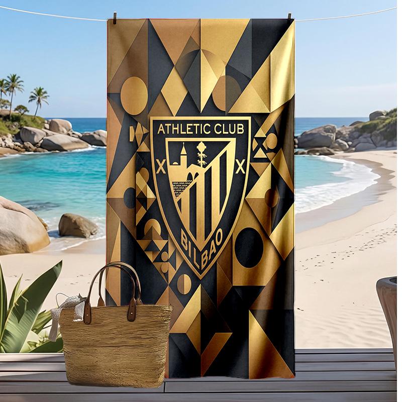 Asciugamano da Spiaggia Stampa Calcio Athletic Bilbao, Asciugamano Grande Morbido Asciugatura Rapida per Spiaggia Campeggio Nuoto