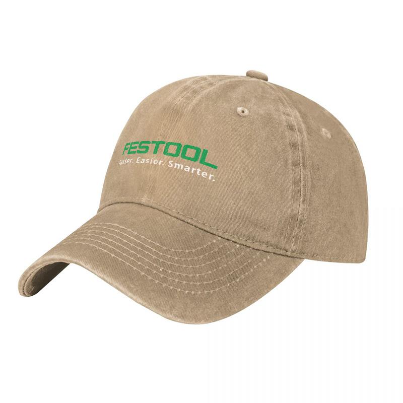 FESTOOL Logo Washed Canvas Baseball Cap Classic Fit Adjustable Hat for Work and Leisure Outdoor Activities