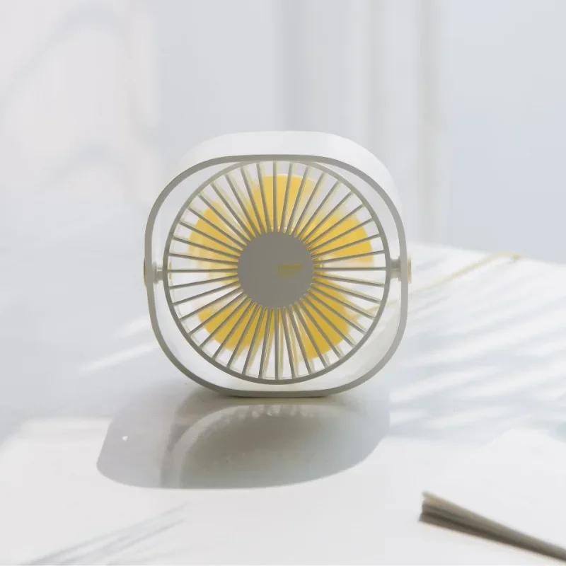 

Mini portable office outdoor 3-speed USB desktop fan cooling fan 360 rotatable adjustable Angle suitable for office, family and синій