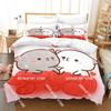 Fashion Adorable Peach And Goma Cat Bedding Set Single Twin Full Queen King Size Bed Set Kids Bedroom Duvetcover Sets Bed