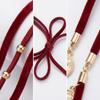 Retro Red Velvet Long Bowknot Necklaces for Women Ladies Gold Color Portrait Coin Pendant Necklaces Sweater Chains Jewelry Gift