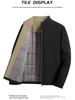 2025 Autumn/Winter Men's Cotton Business Jacket - Thick, Loose Dad Coat with Stand Collar for Casual Wear
