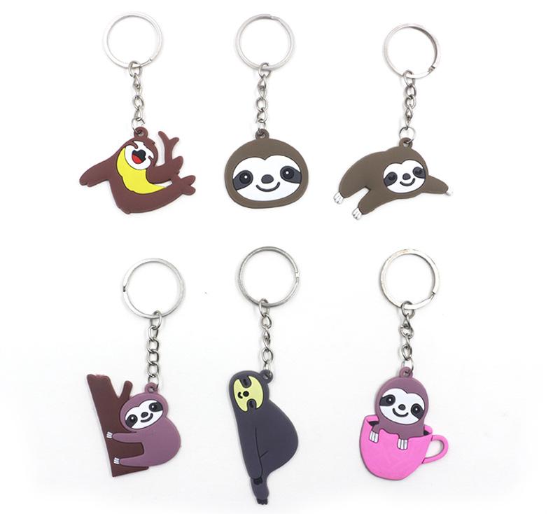 Jungle Animal Cartoon Keychain - Cute PVC Epoxy Pendant for Car Keys