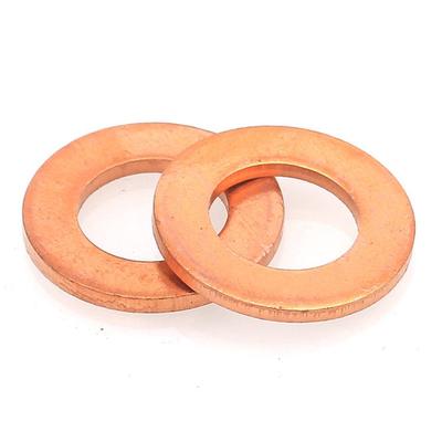 Red Copper Flat Washer Gasket (Sizes: M5-M42)