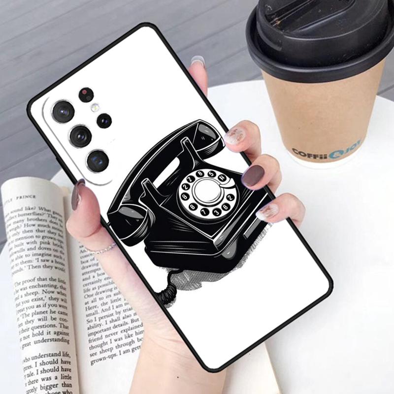 Retro Telephone Rotary Dial Phone Case Cover For Samsung Galaxy S24 S25 Ultra S21 S22 Ultra S10E Note 10 Plus Note 20 FE S23