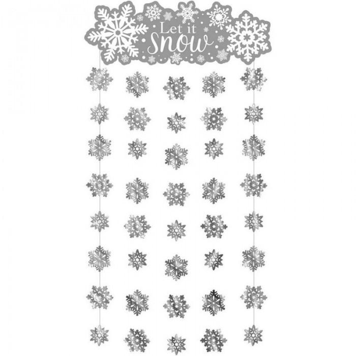 Amscan Let It Snow Snowflake Party Curtain