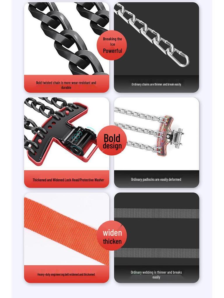 Premium Universal SUV & Sedan Tire Anti-Skid Chains for Off-Road Safety
