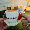 Cute Fun Simulation Coffee Cup Keychain Cartoon Stuffed Doll Toy Backpack Bag Pendant Decorative Car Key Chains Accessories Gift