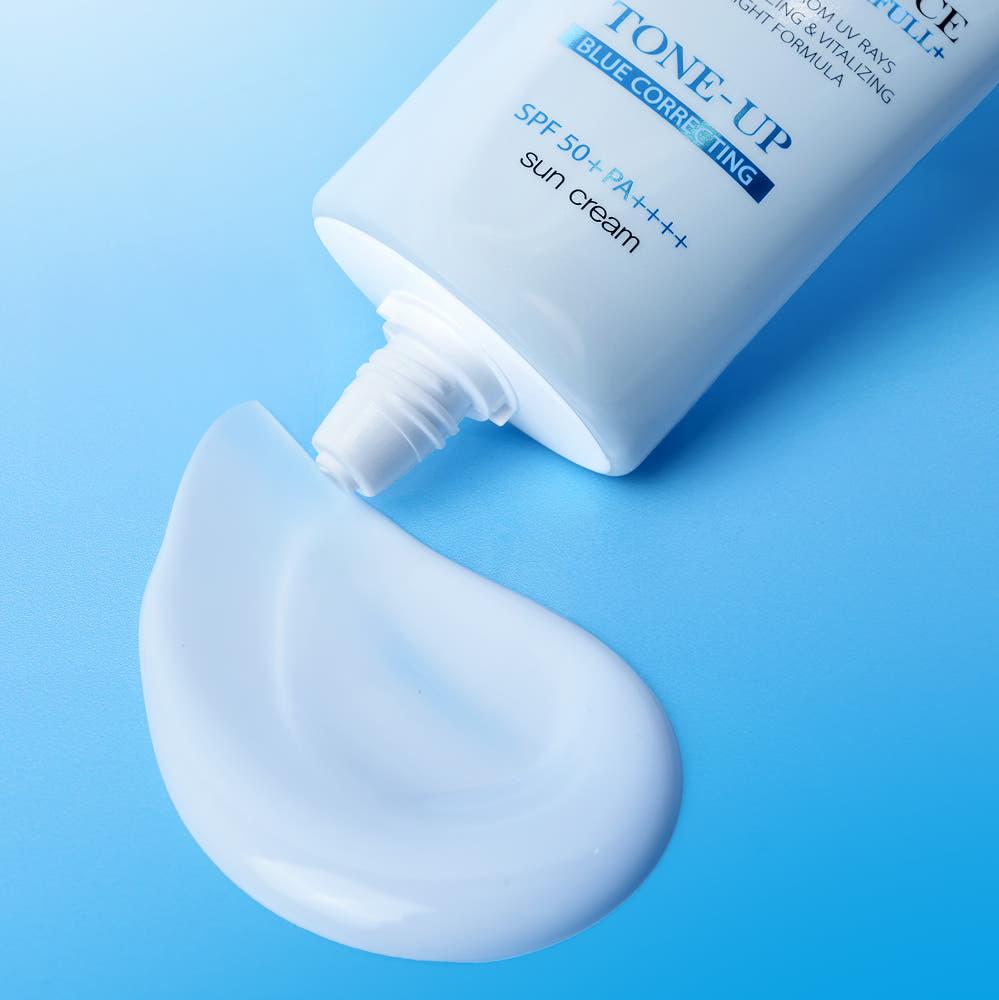 d'Alba Waterfull Tone-Up Sun Cream Blue Neutralizing Radiance 50ml Vegan Sunscreen Daily Sunblock