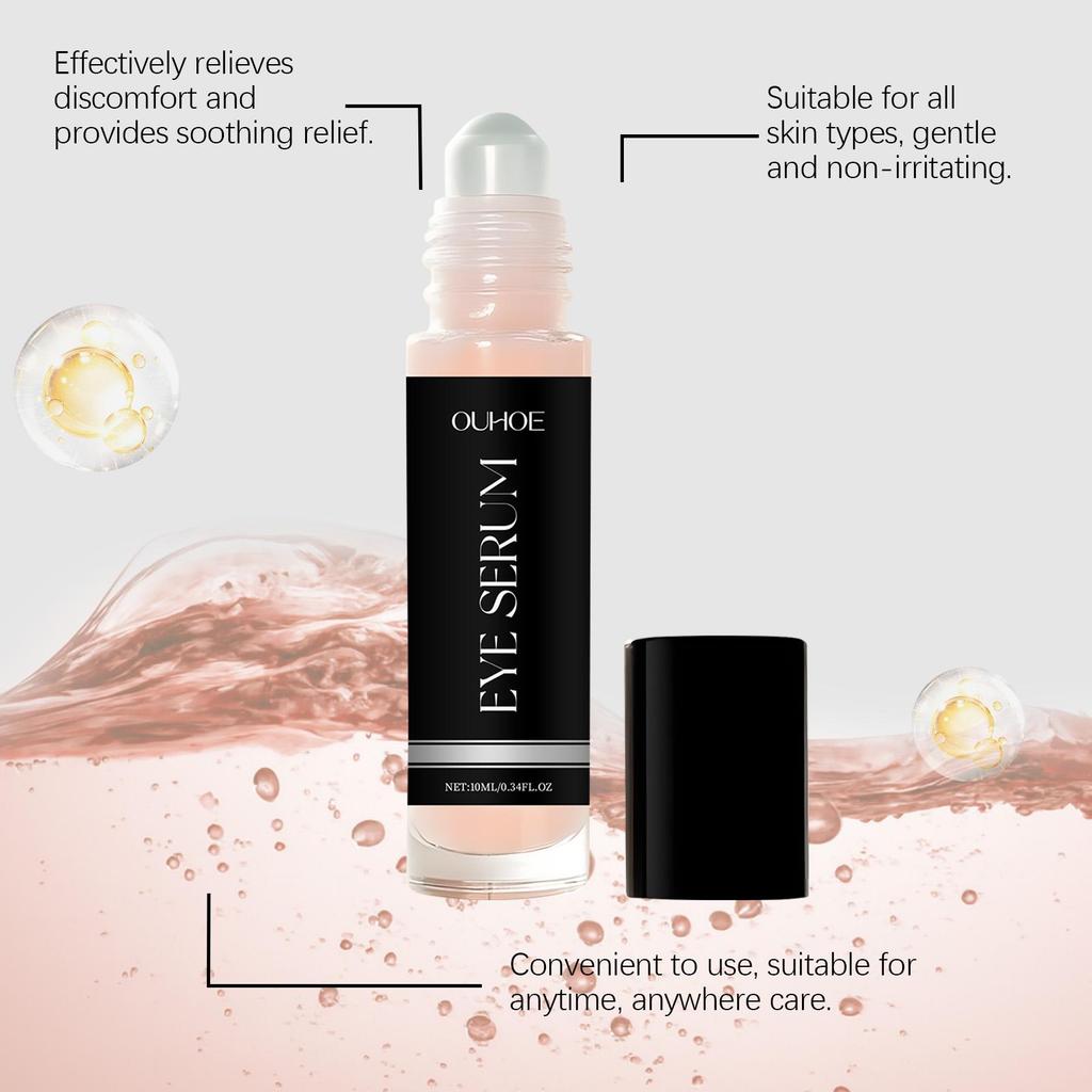 OUHOE Radiance Eye Gel Essence, Rollerball Design, Moisturizes and Cares for the Eye Area, Delicate and Smooth Skin, Suitable for Eyes, 10ml