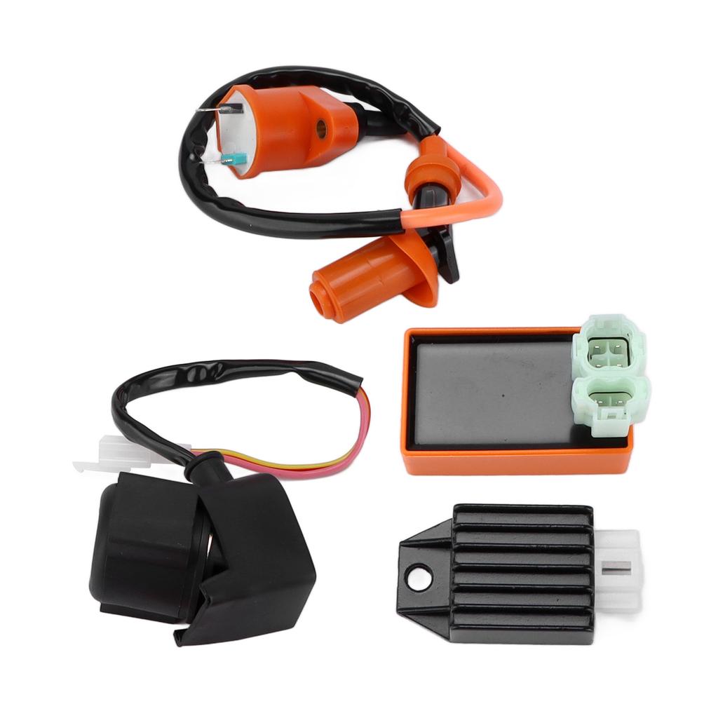 6Pin CDI Module Ignition Coil 4Pin Rectifier Starter Relay Solenoid for 4 Stroke 50cc 70cc 90cc 110cc 125cc ATV