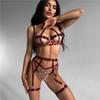 Bra Set Tight straps sexy cleavage bondage perspective Lingerie set Underwear women hot sexy clothes woman Thong Sex shop xxx