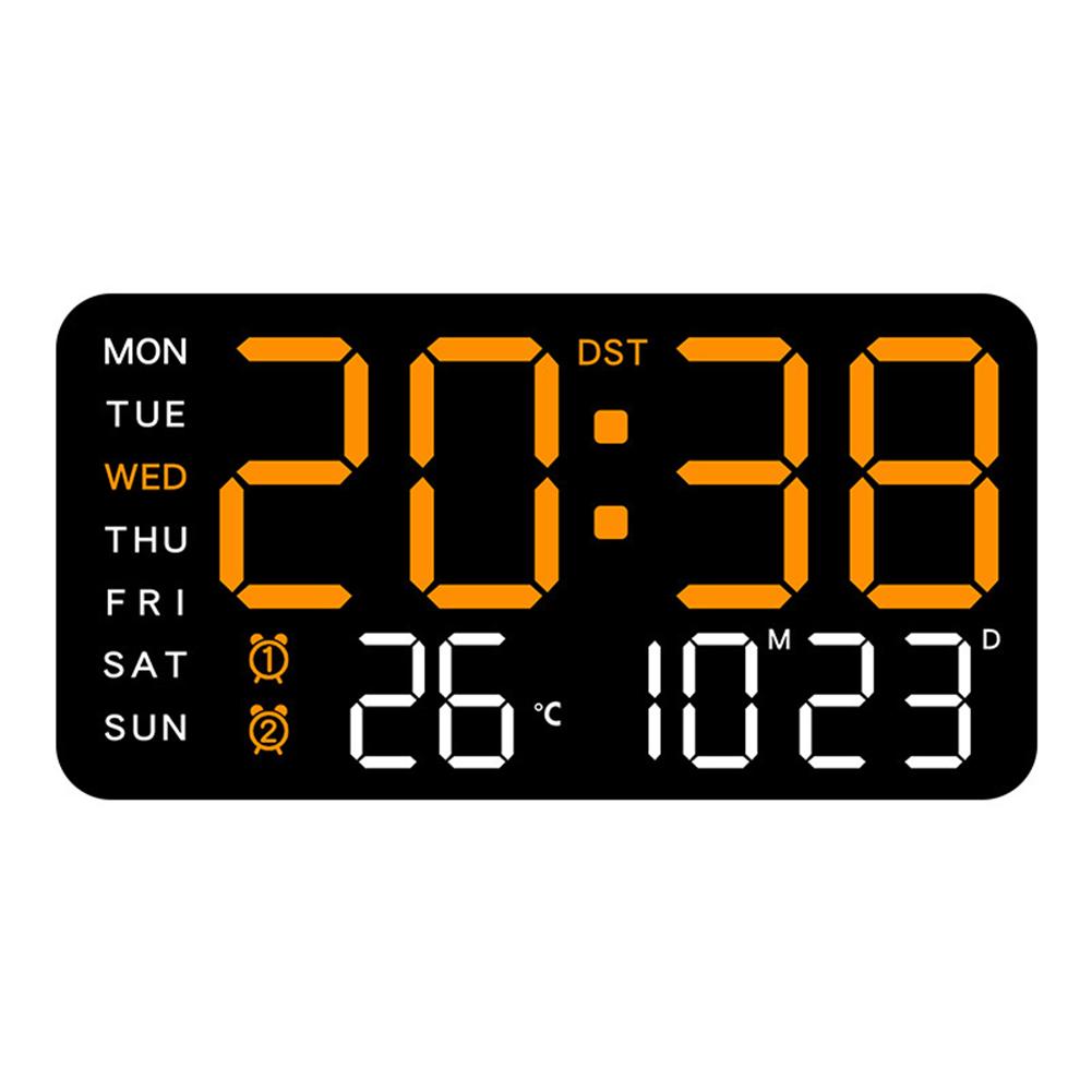 Day And Week Display For Daily Use LED Digital Wall Clock Plastic Material USB Powered Voice-activated Wake-up