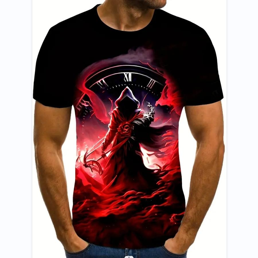 

Летние мужские футболки с 3D принтом черепа, модные повседневные детские спортивные рубашки с круглым вырезом и короткими рукавами, крутые уличные топы большого размера 160