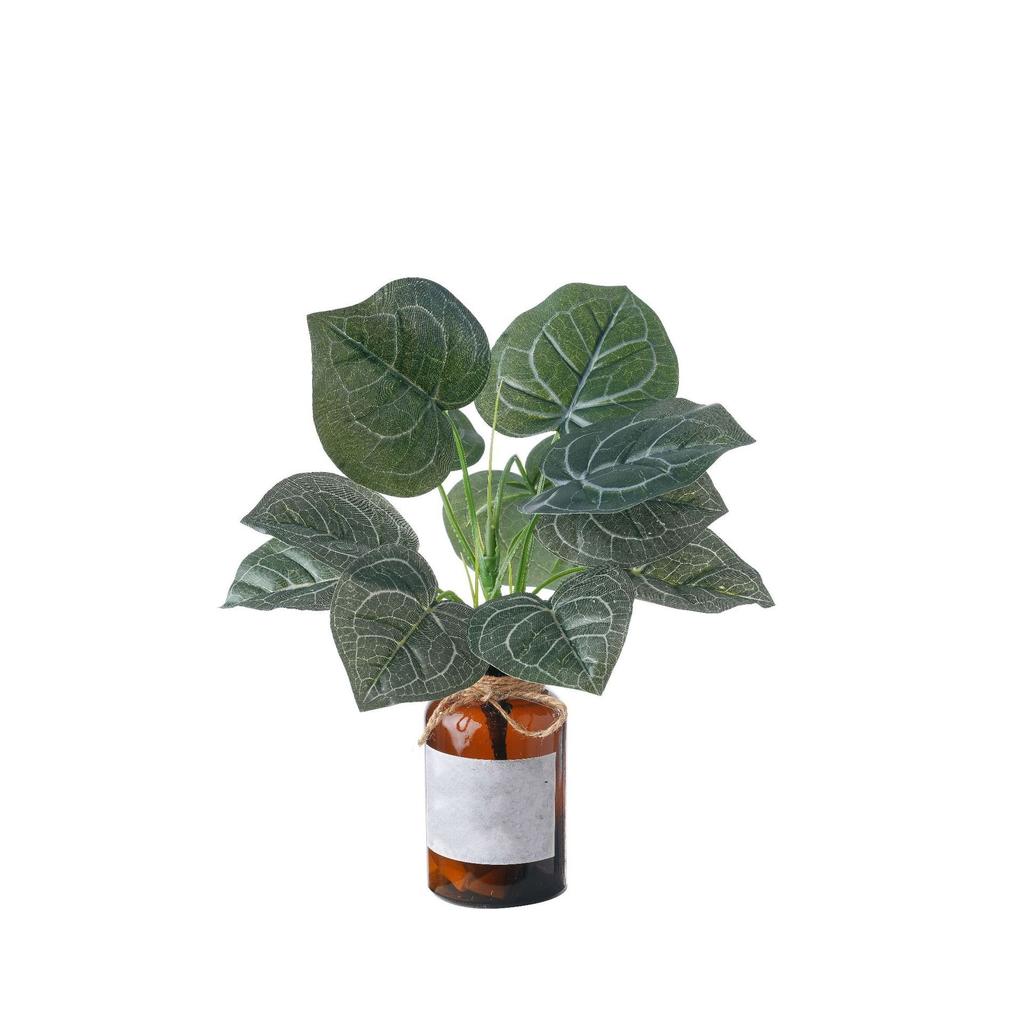 28CM Artificial Green Plant with Realistic Detail for Home and Wedding Decoration Made from Cloth and Soft PVC Materials
