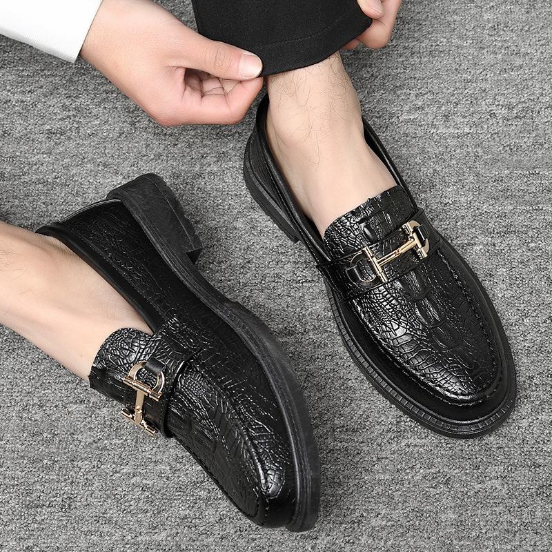 

Весенние и летние мужские туфли на платформе из кожи, увеличивающие повседневную обувь, универсальные рабочие туфли, черные кожаные туфли, мужская обувь для шеф-повара 39