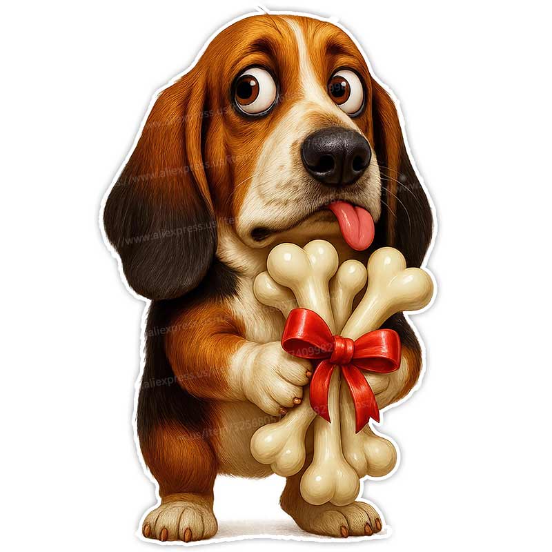 Funny Basset Hound Pet Dog Animal Car Sticker Waterproof Styling Automobiles Motorcycle Exterior Accessories Vinyl Decals Y172