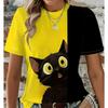 Plus Size Clothing Summer Animal Cat 3D Print T-shirt Women Streetwear Fashion Casual Y2k Short Sleeve T Shirt Men Tees Tops