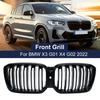 2 Stück Neuer Auto-Frontstoßstange Nierengrill Doppellamelle für BMW X3 X4 G01 G02 G08 -2024 Motorhaubengrill Glänzend Schwarz Rennsportgrills
