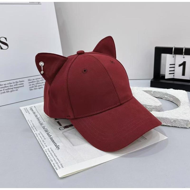 Self-developed Cute Sweet Three-dimensional Cat Ears Baseball Cap Children Spring and Summer Thin Hard Top Sunshade
