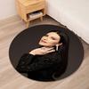 Laura Pausini Printed Round Rug Carpet Chair Rug Area Rug Entryway Doormats,for Office Chair Living Room Bedroom Kitchen Room.
