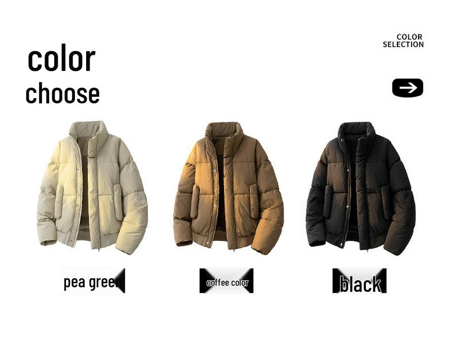 Men's Thick Winter Cotton Padded Stand Collar Jacket
