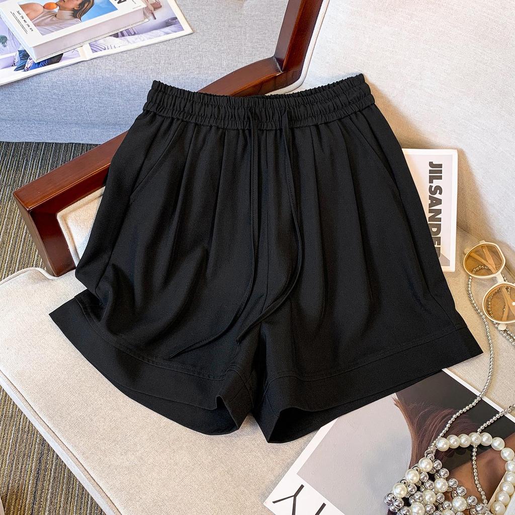 Summer Slimming Elastic Waist Wide-Leg A-Line Shorts