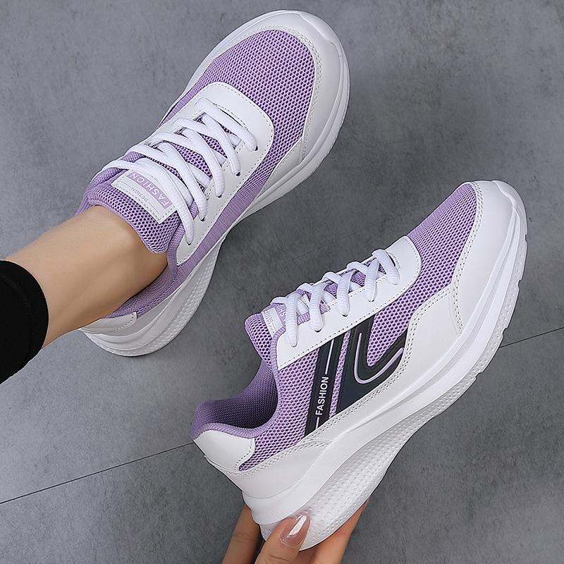Women’s Running Sneakers Casual Socks Shoes Purple Lightweight Walking Shoes Over Sized