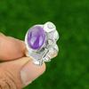 African Amethyst Gemstone Birthday Statement Ring Jewelry 925 Sterling Silver