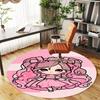 1PC Pink Princess Round Chair mat Area Rug - Non-Slip, Floor Mat for Office, Bedroom, and Indoor Decor -Gift D1127274