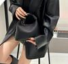 High-End Genuine Leather Crescent Crossbody Tote Bag - 2025 Fashionable Casual Handheld Lunch Box Bag.