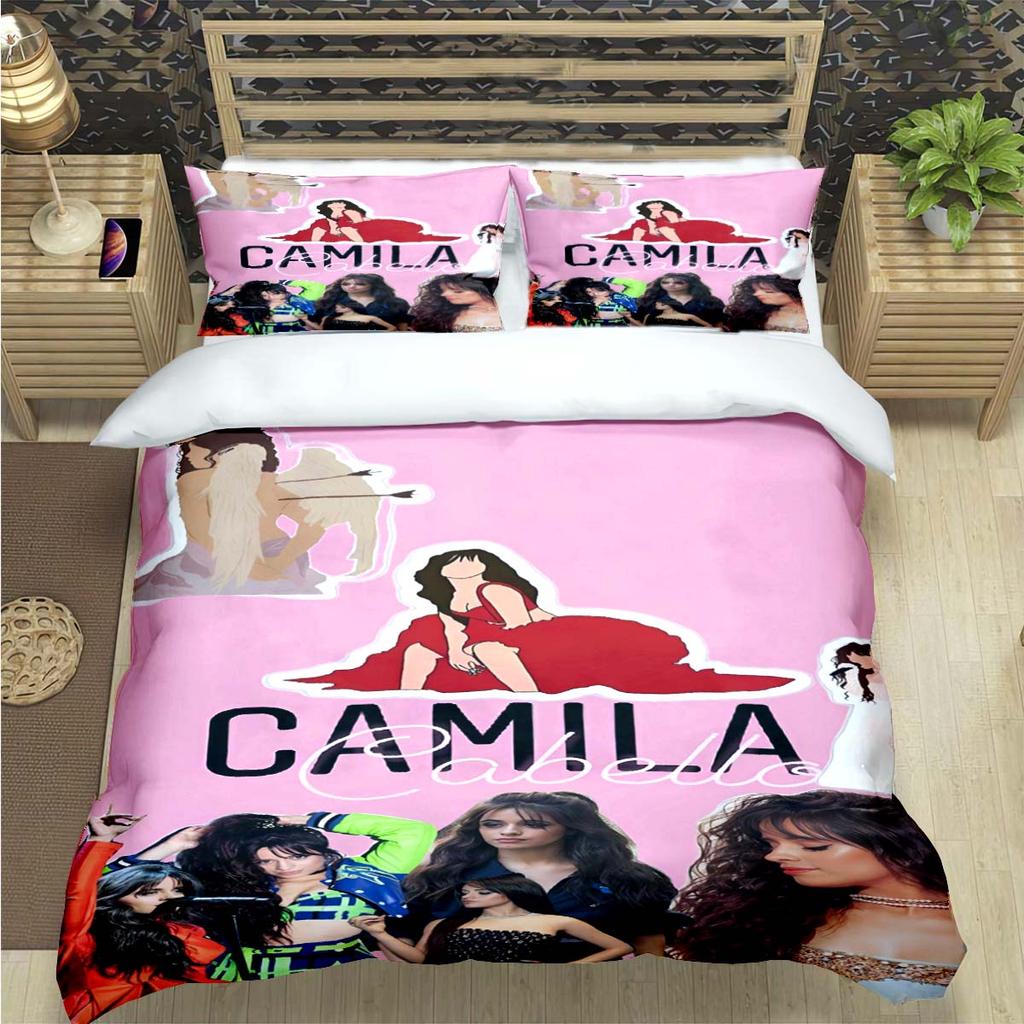 Popular Famous Singer C-Camila Cabello Print Bedding Sets Bed Supplie Set Comforter Set Teens Girls Twin Single Kid Gift