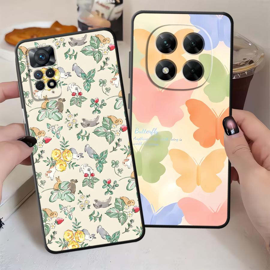 Cartoon Butterfly Phone Cover Case for Xiaomi Redmi Note 14 A3 13 Pro Plus 14C 12C 13C K80 10 9 8 7 12 11 A4 A5 A1 A2 A1 K40