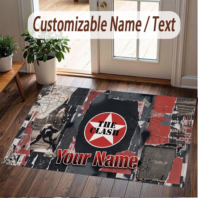 Custom Rug The Cure Pattern Print Name Text Soft Non‑Slip Floor Carpet for Home Indoor Decoration