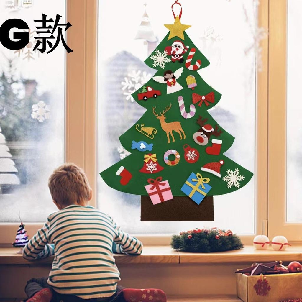 DIY Felt Christmas Tree Christmas Decoration for Home Navidad 2025 New Year Christmas Ornaments Santa Claus Xmas Kids Gifts