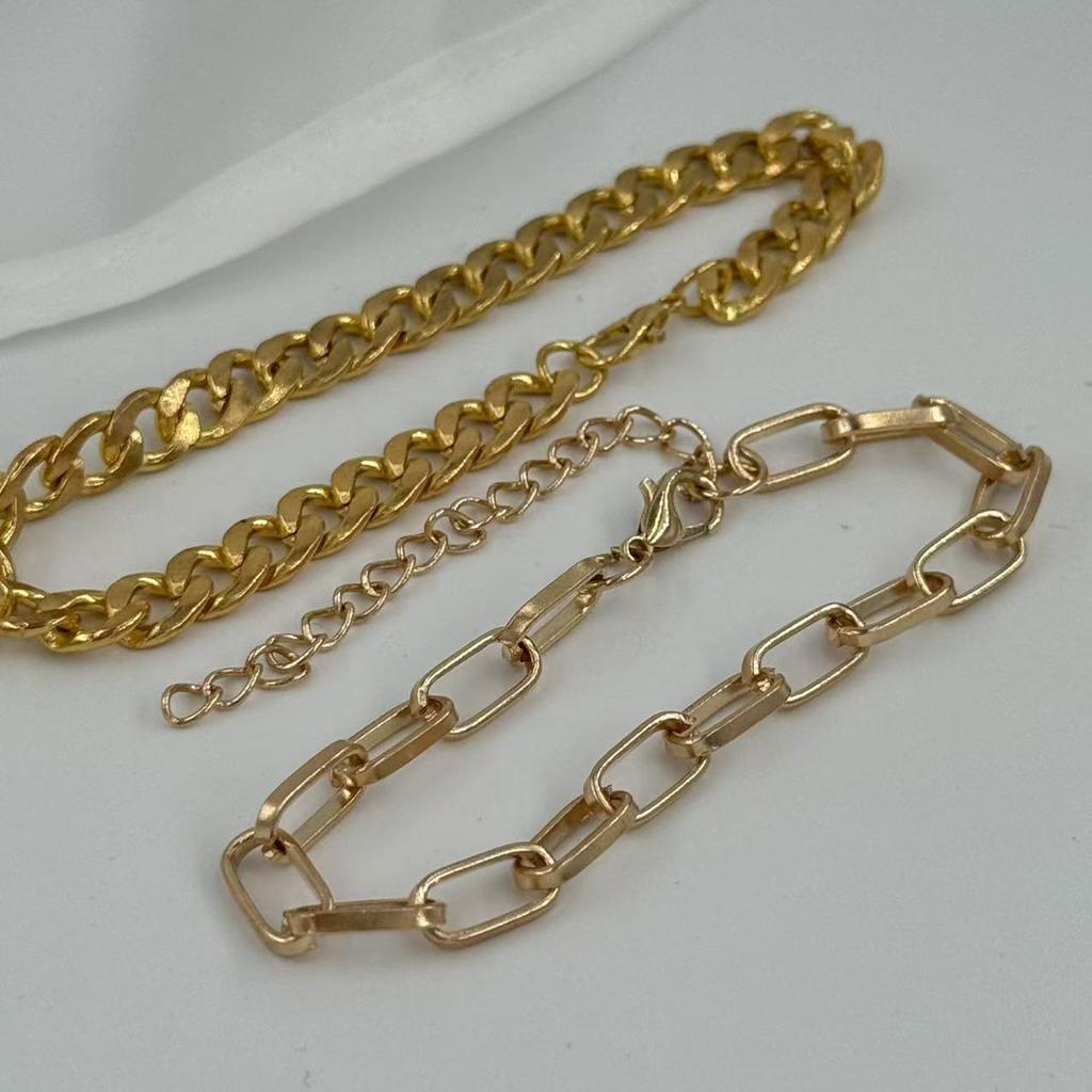 2-Piece  Bracelet Set Adjustable Gold Bracelet Minimalist Style Halloween Gift Jewellery Birthday Present