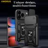 AMORUS For iPhone 17 Pro Case Kickstand PC+TPU Phone Cover with Camera Lens Slider