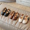 Girl's Princess Shoes Flower Cute Shallow Daily Kids Ballet Flats Three Colors Four Seasons Light 21-30 Pu Leather Children Shoe