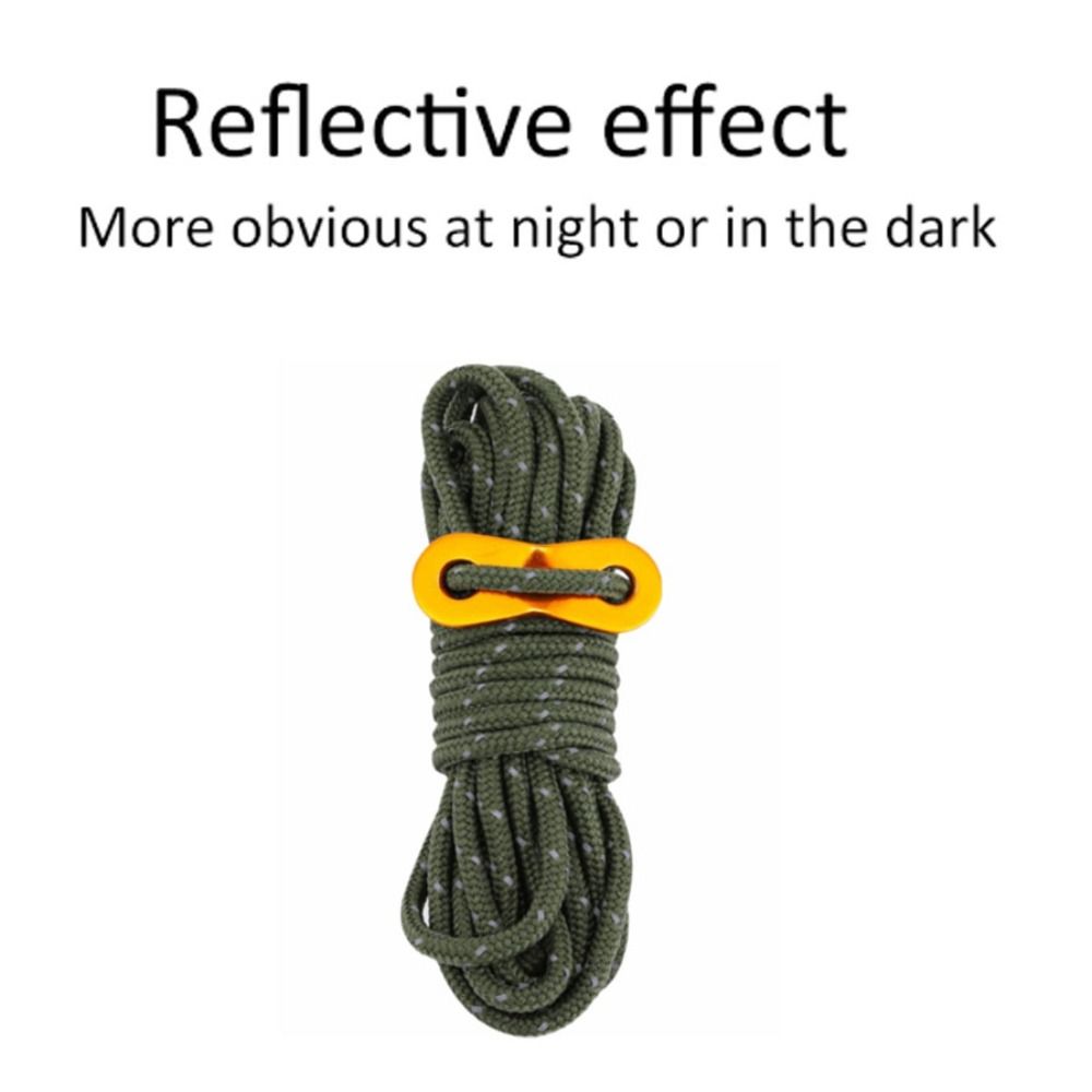8 Pcs Polyester Reflective Tent Ropes with Aluminum Alloy Buckle Guy Lines  Backpacking