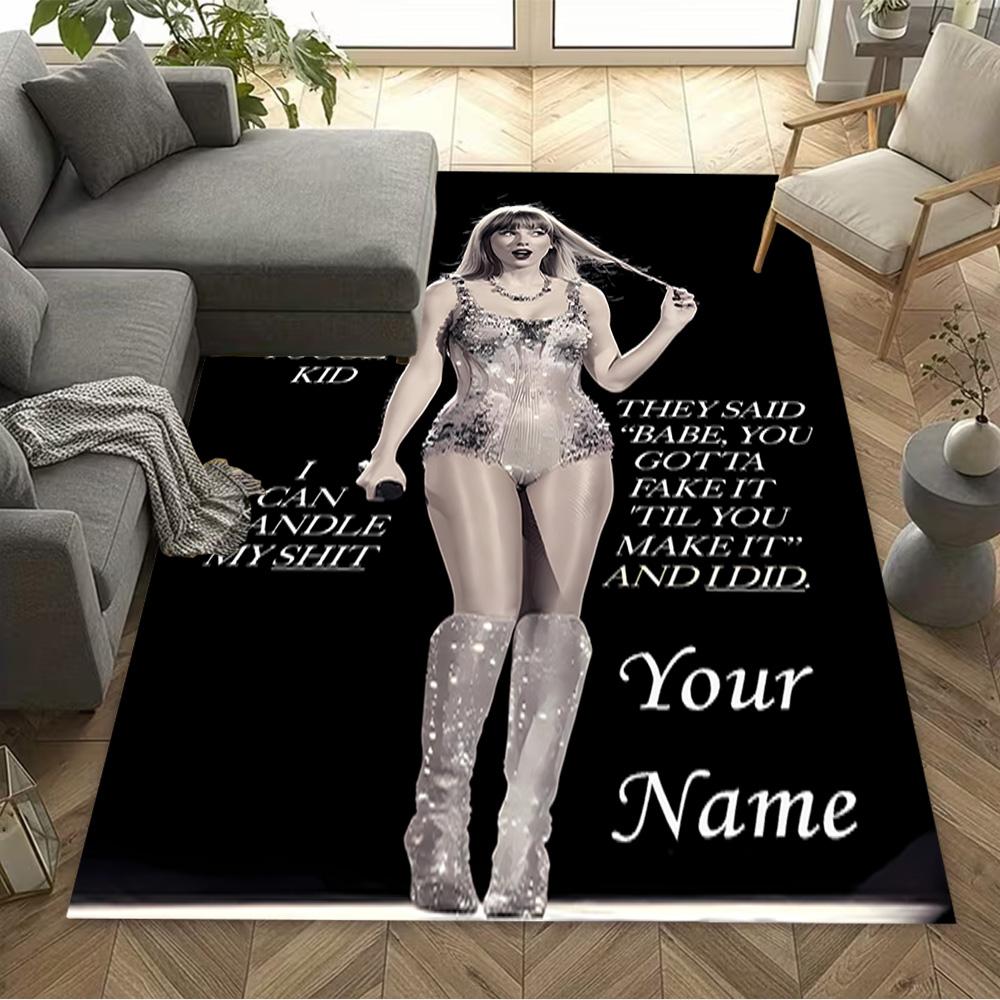 Confidence Resilience Customized Name Floor Mat Perfect for Kitchen Playrooms Balcony Decorate room Anti-slip Rug Decorate Offices