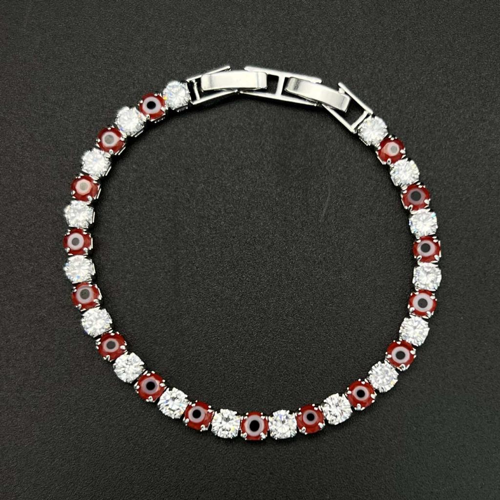 European & American Hip-Hop Style Devil's Eye Zircon Bracelet with Micro-Inlaid Diamonds