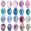 Original Pink Glass Bead Blue Romantic Beads 925 Silver Charms for Women DIY Jewelry Making Bracelet Fit