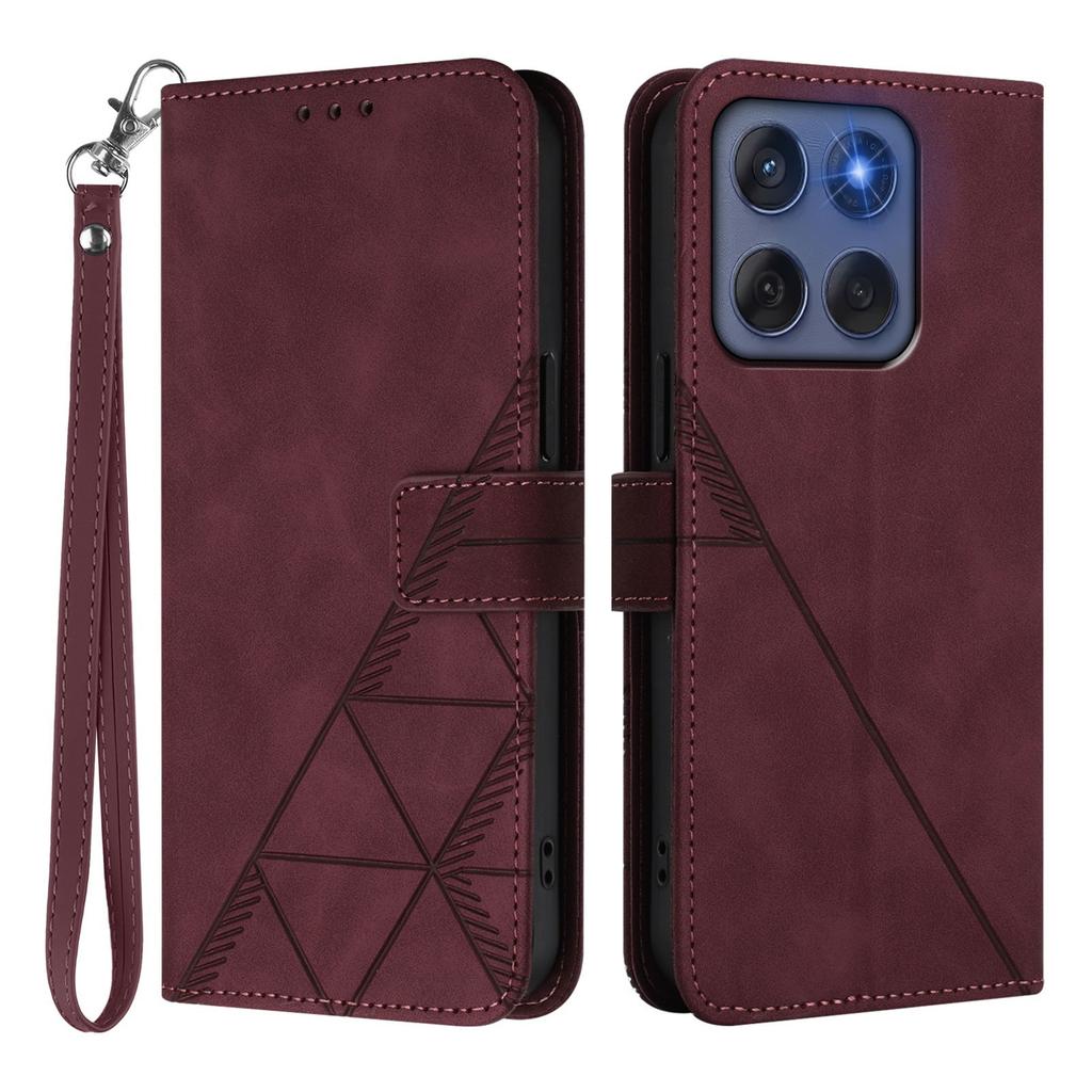 For Motorola Edge (2025) 5G/Motorola Edge 60 Fusion 5G Leather Case with Hand Strap Wallet Stand Phone Cover