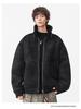 Mu Yuan Men's 2025 Winter Shearling Cotton Stand Collar Vintage Streetwear Jacket