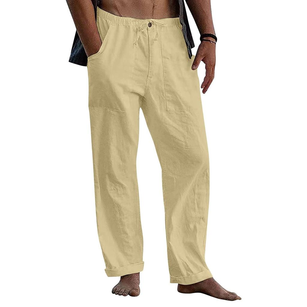 Herrenmode, einfarbig, schmal, locker, lässig, Taille, Kordelzug, mit Taschen, lockere Hose