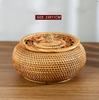 1PC Handmade Woven Fruit Basket Exquisite Snack and Fruit Tray Large-sized Rattan Snack Storage Basket Kitchen Bread Basket